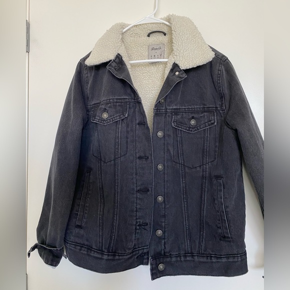 Black denim teddy jacket - Picture 1 of 1